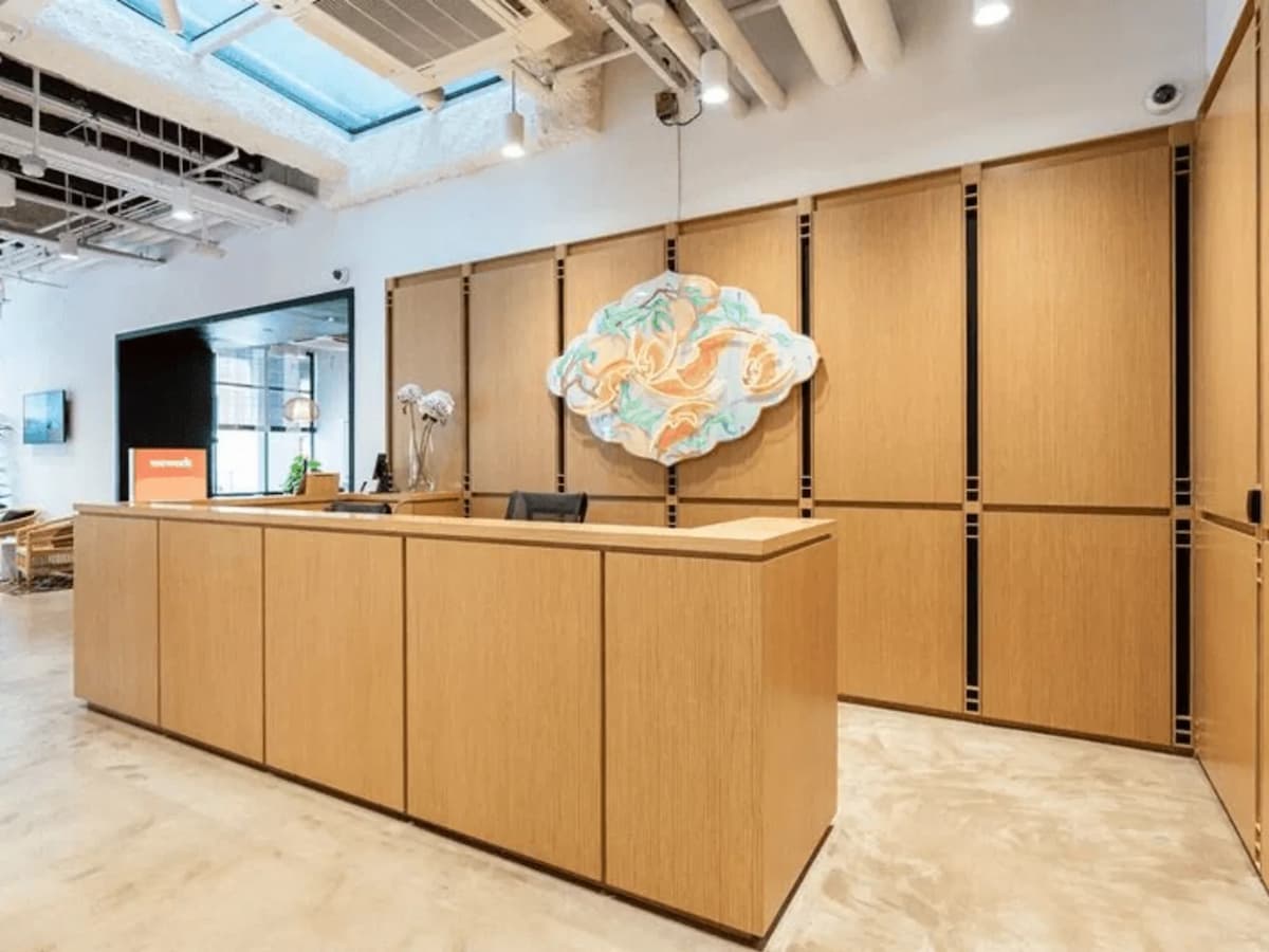 reception area in coworking event space