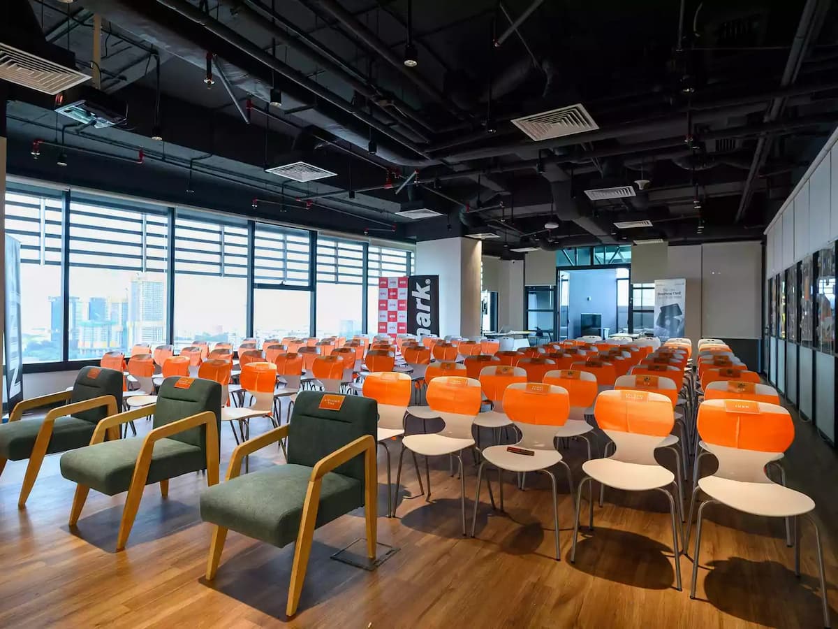 multifunctional corporate event space with theatre seating style