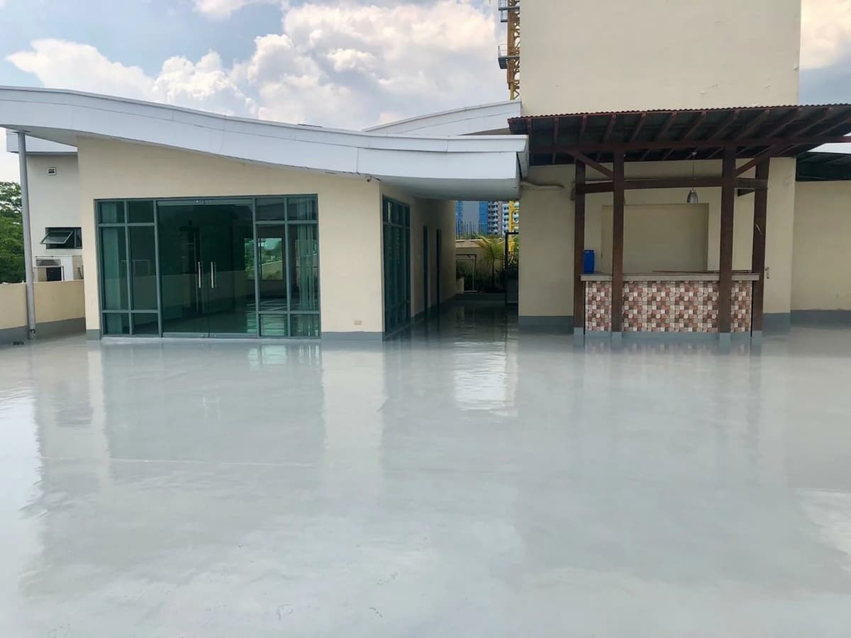 rooftop event space with bar area