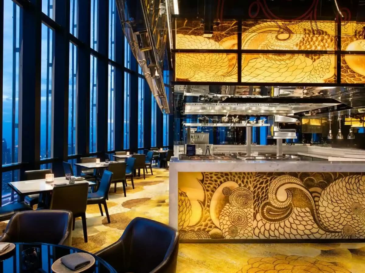 event space with a bird's-eye view of the capital through soaring floor-to-ceiling window