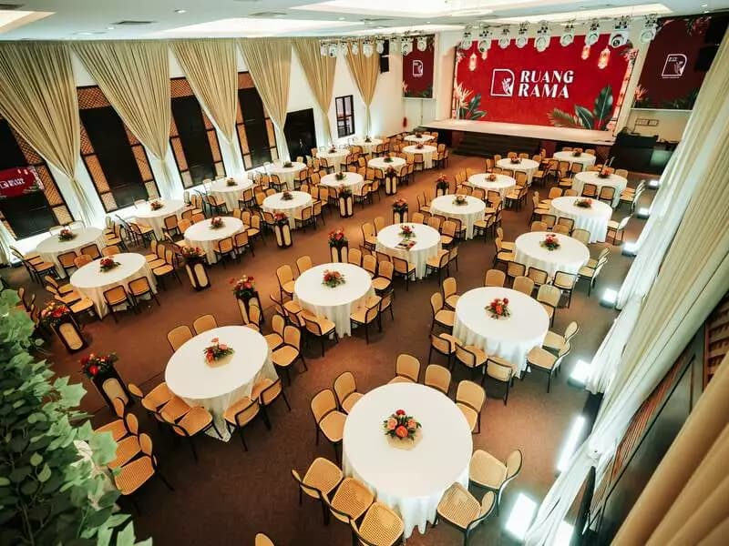 elegant banquet-style event hall setup