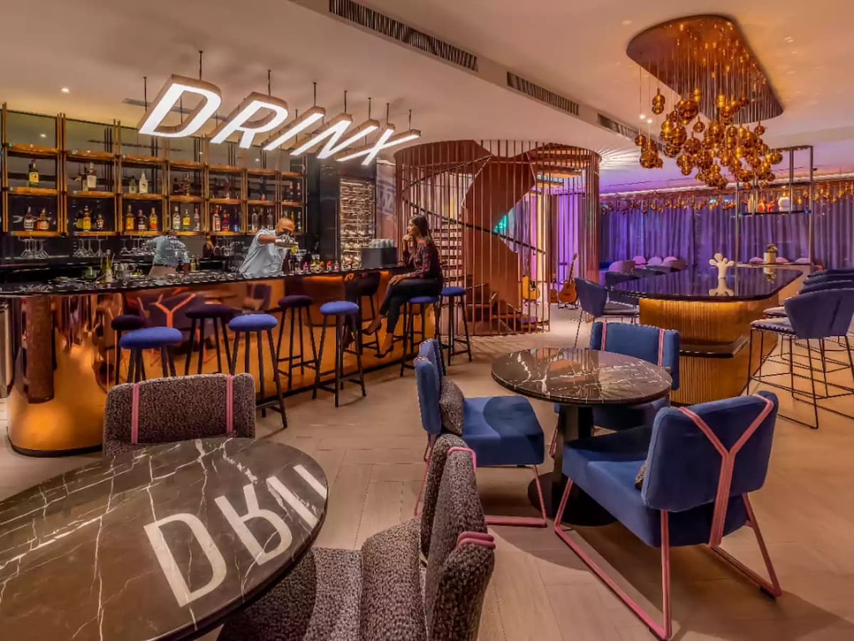 elegant bar and dining area