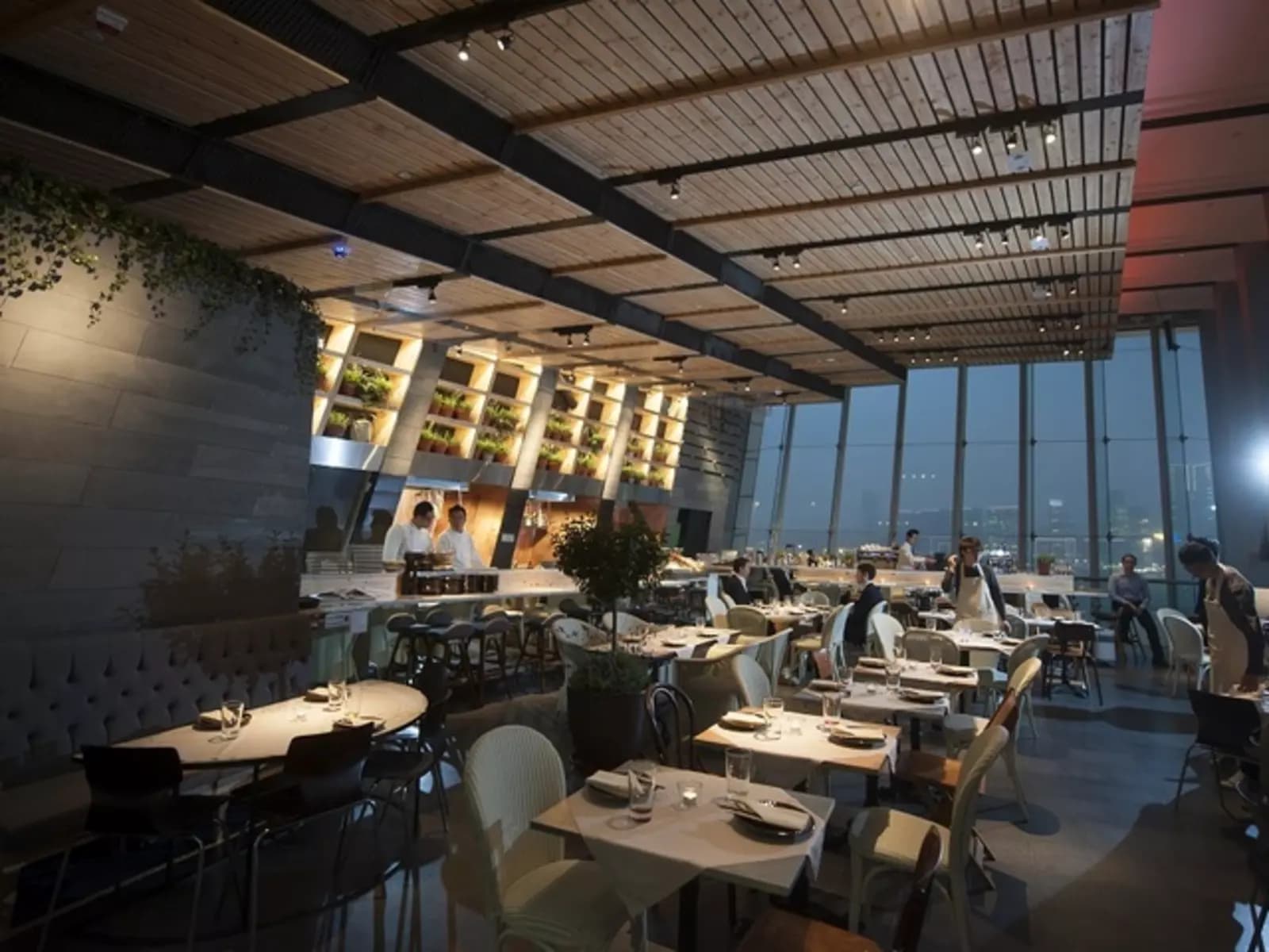 main dining space area featuring the spectacular view of hong kong