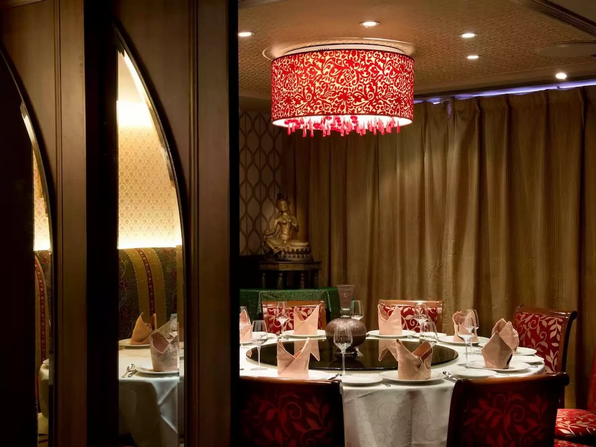 private room with round table perfect for business dinner
