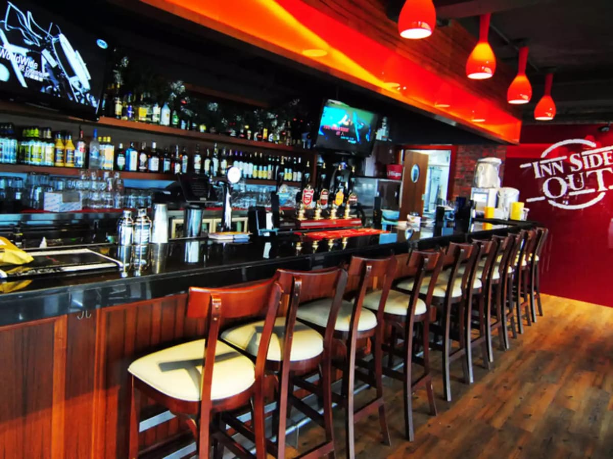 indoor bar with a wide selection of imported bottled beers
