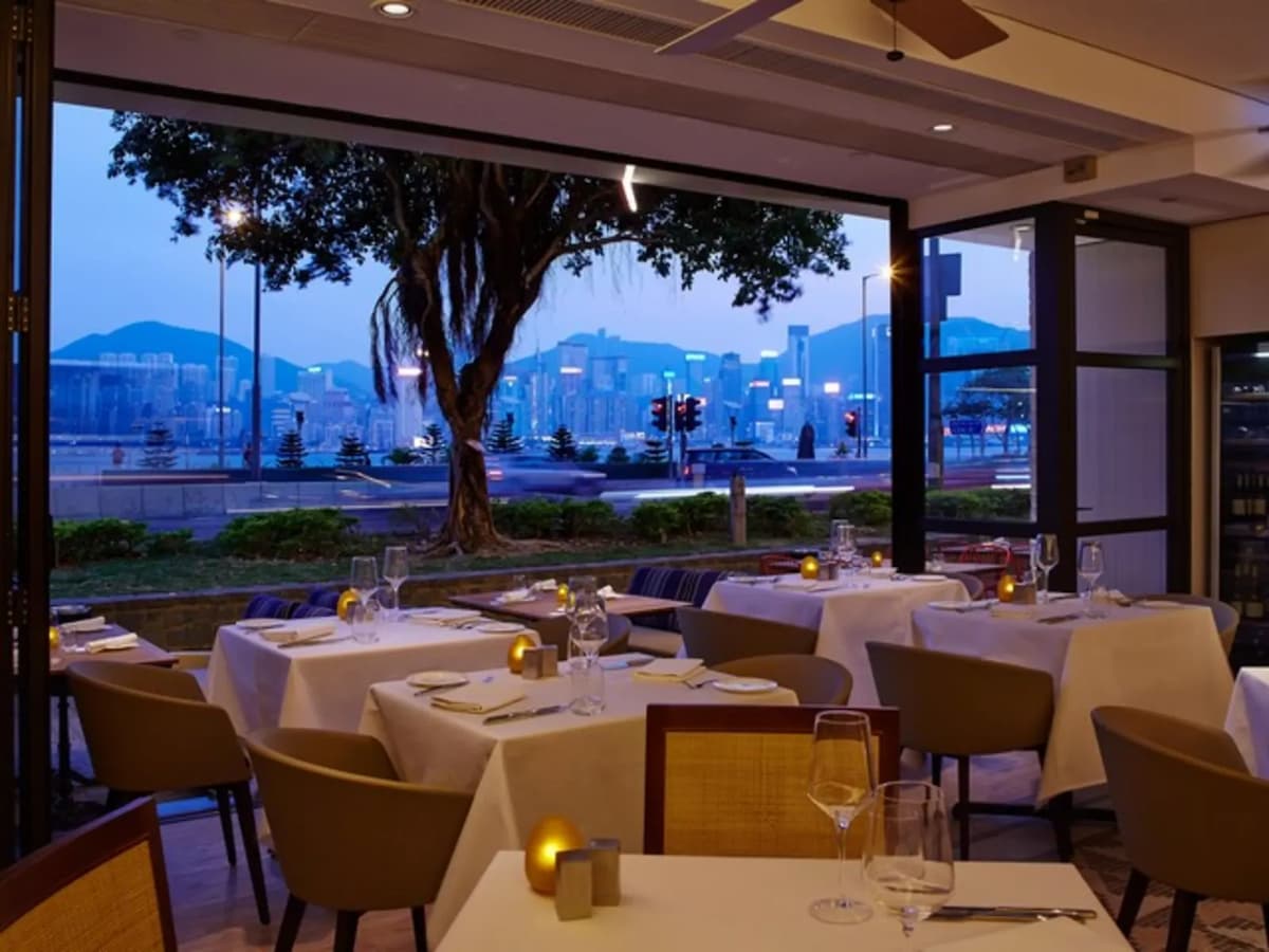 romantic dining setting overlooking hong kong city