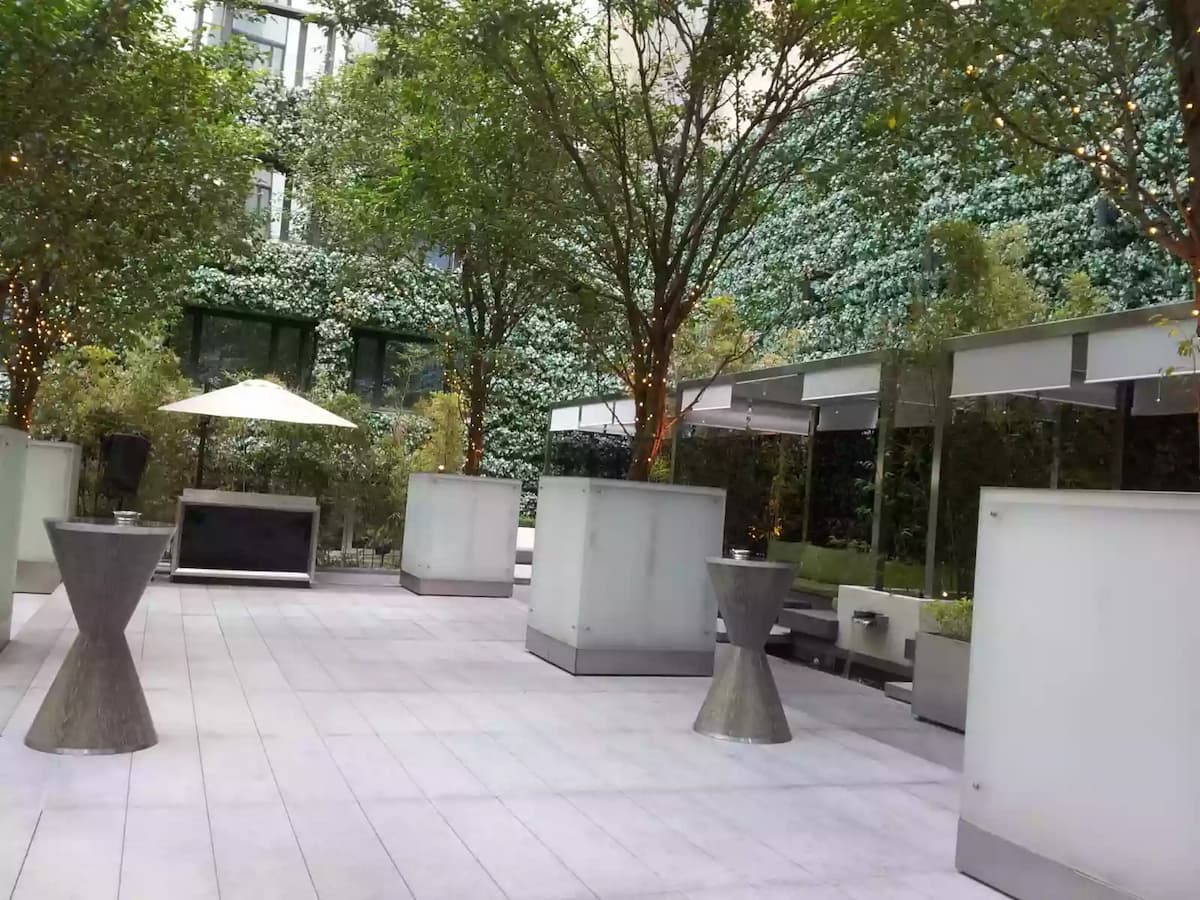 vibes outdoor networking space at the mira hotel