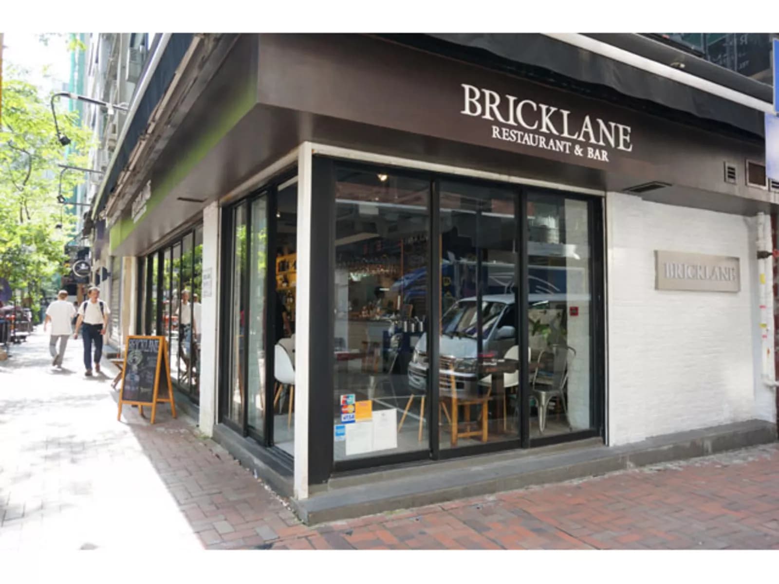 the front look of bricklane bar and restaurant