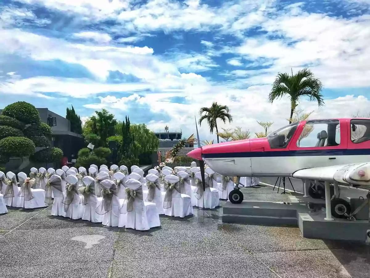 wedding solemnisation setup at the rooftop garden