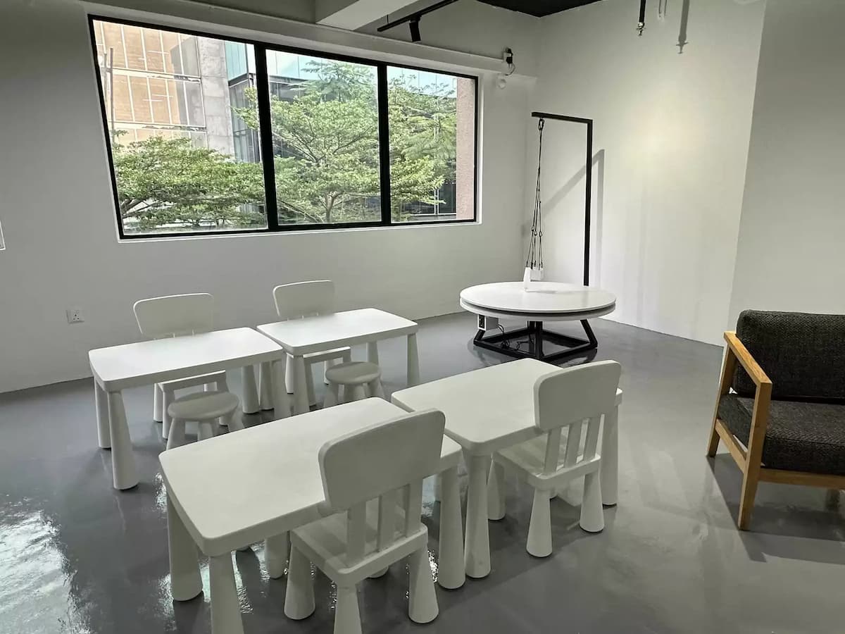 kids' activity area for painting