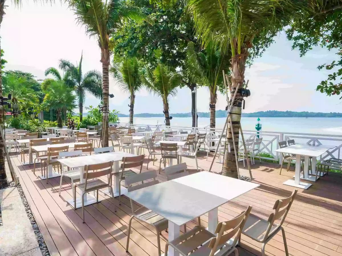 seaside dining area