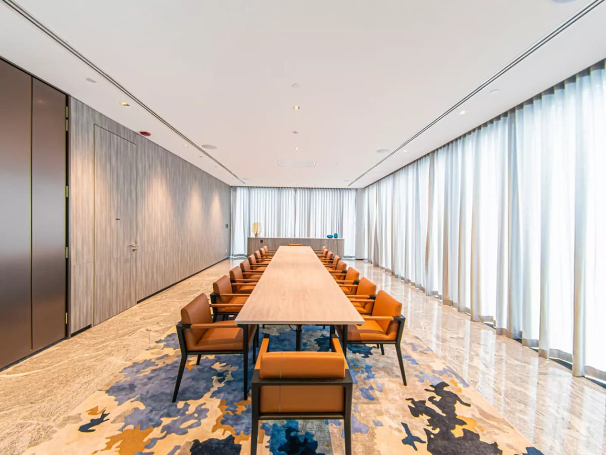 private dining room with spacious marble floors