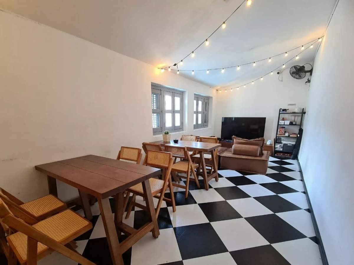 private intimate room with tv screen and board games