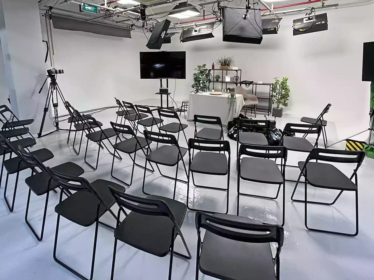 company product launch event with theatre seating style