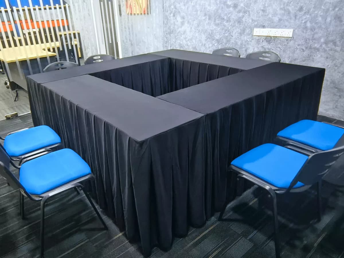 unique square table design featuring a central cutout