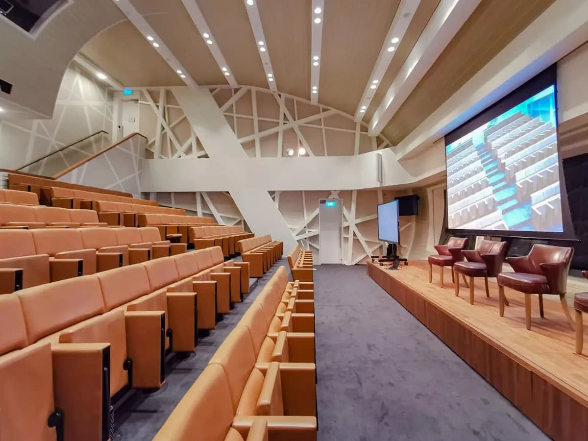 well-lit auditorium