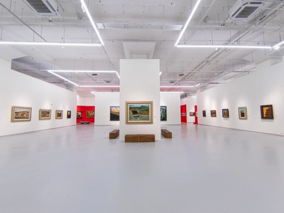 spacious and minimalist art gallery