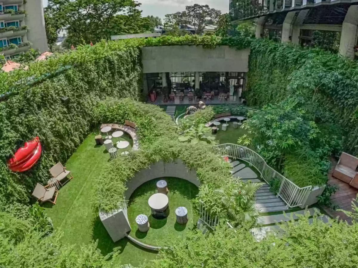 Multi-level garden event space at The Standard Singapore
