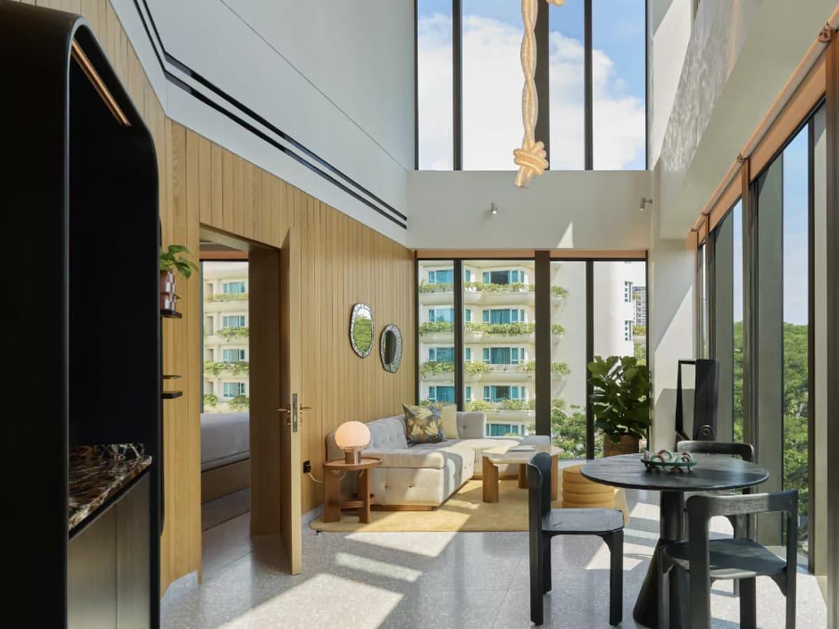 Light-filled suite with high ceilings at The Standard Singapore